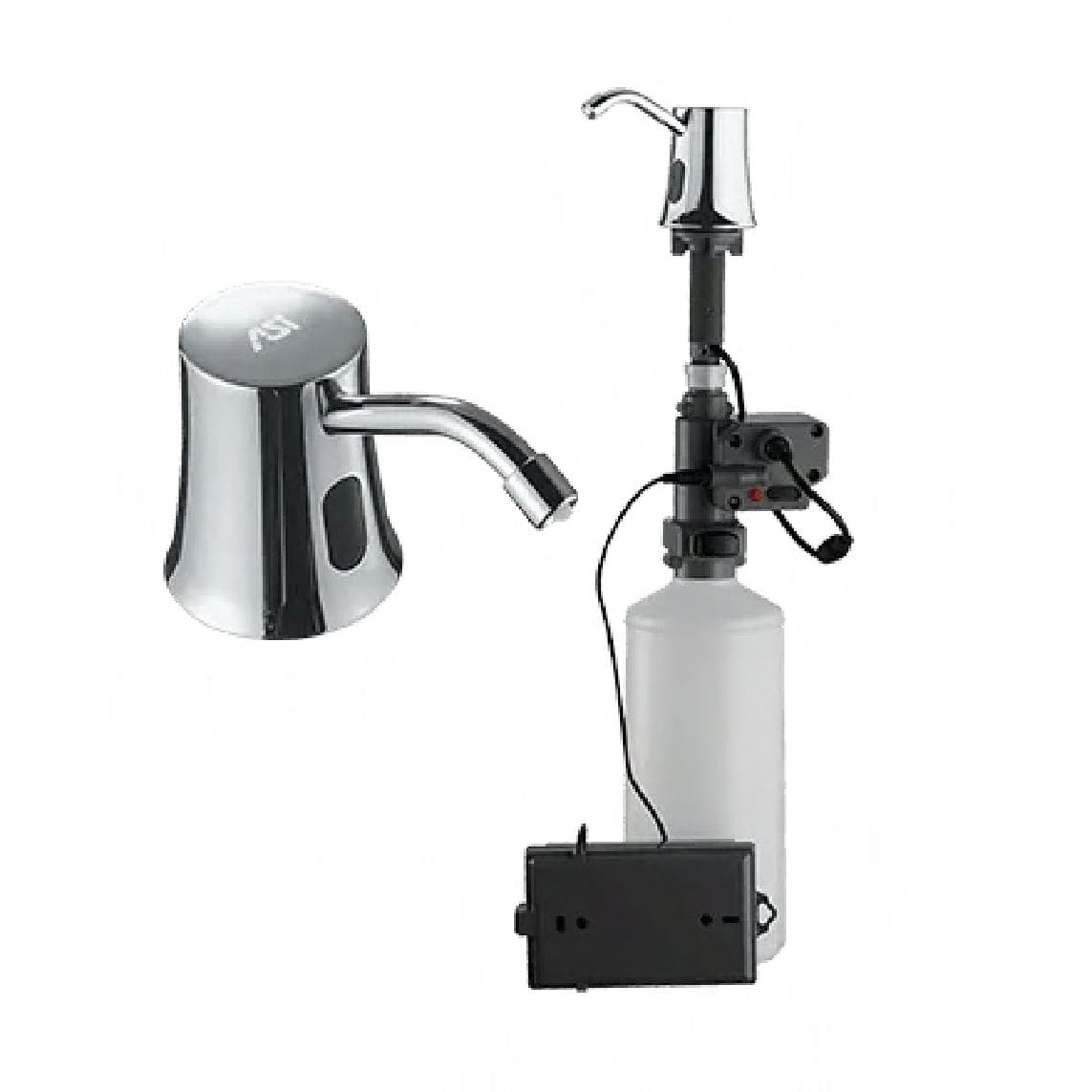 Soap Dispenser 4X21.5 IN Chrome Plated Brass Automatic Deck Mounted 1/Each