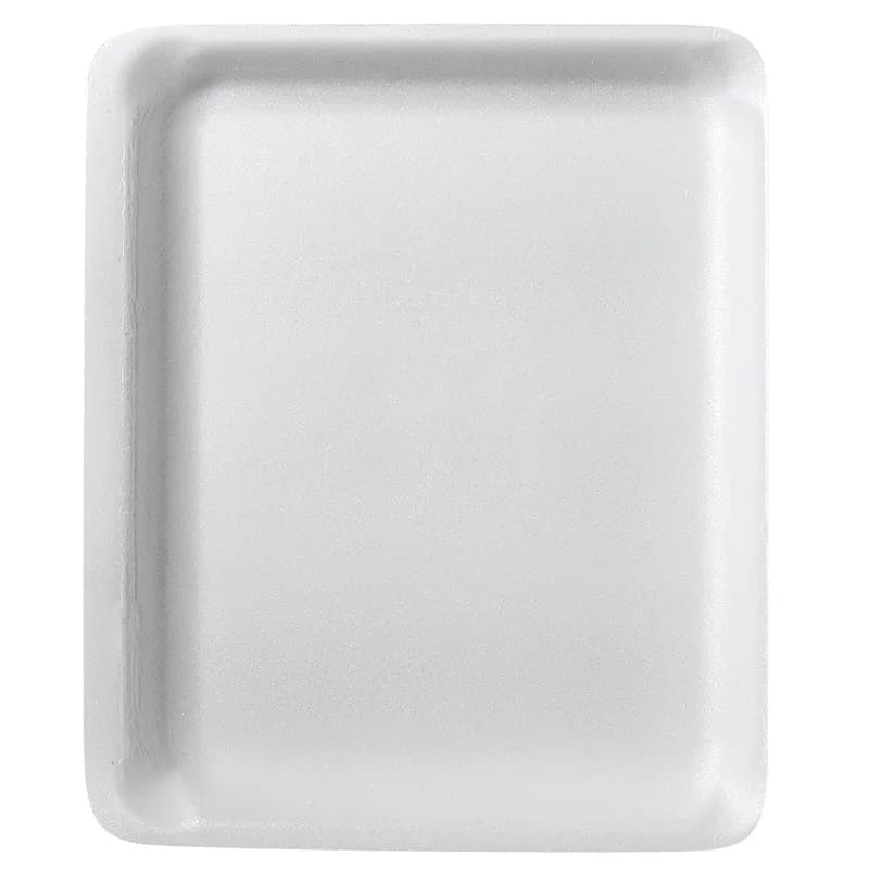 9L Meat Tray 11.75X9.75X0.5 IN 1 Compartment Polystyrene Foam White Rectangle 200/Bundle