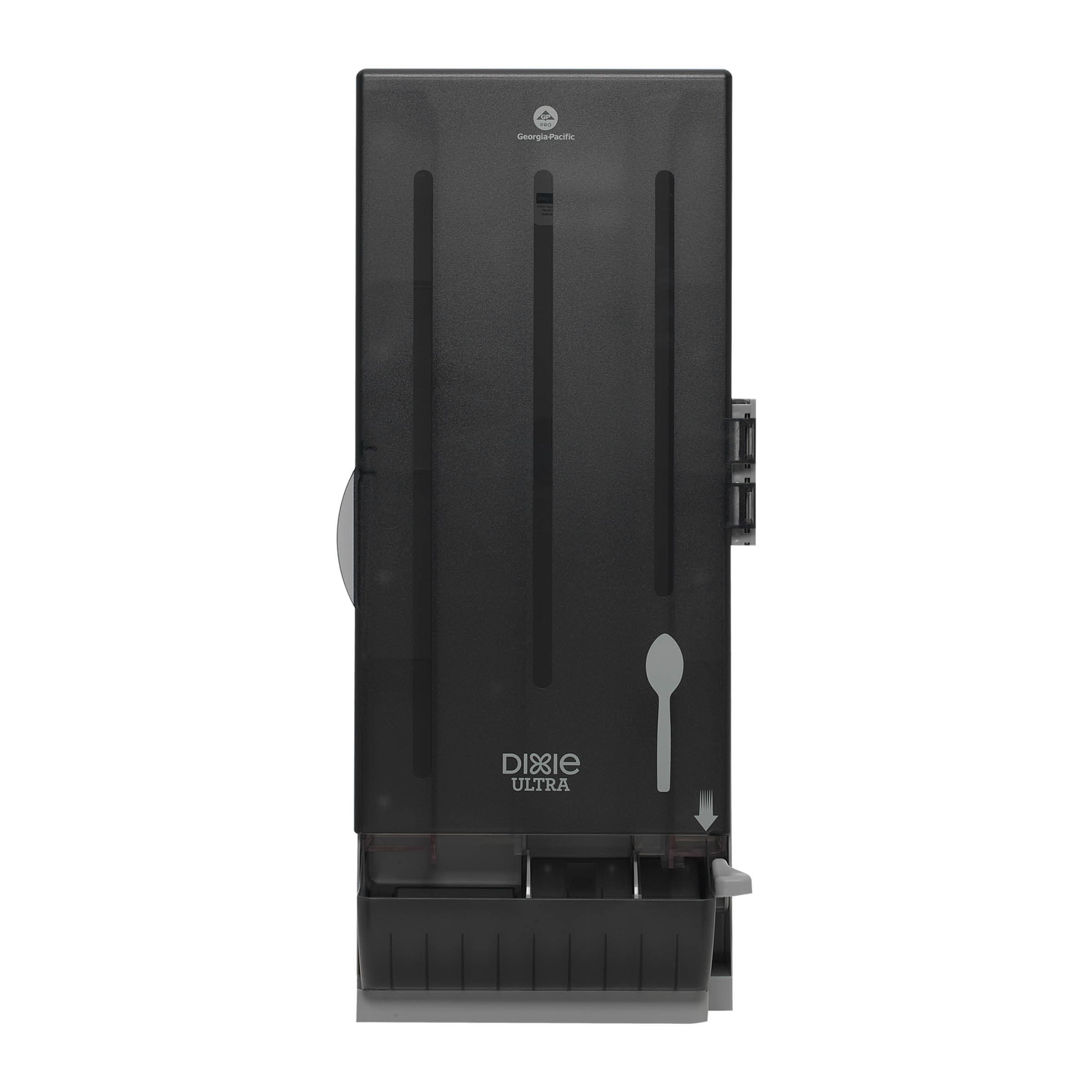Dixie® Ultra SmartStock® Series-O Classic Combo Spoon Dispenser Translucent Black 1/Each