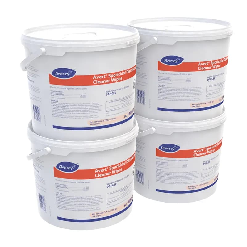 Avert® Disinfectant Cleaner Wipe Sporicidal 160 Count/Pack 4 Packs/Case 640 Count/Case