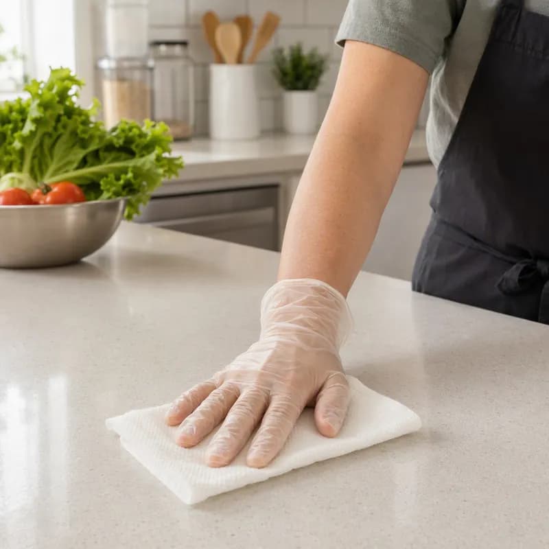 General Purpose Gloves Medium (MED) Clear PVC Stretch 100 Count/Pack 10 Packs/Case 1000 Count/Case