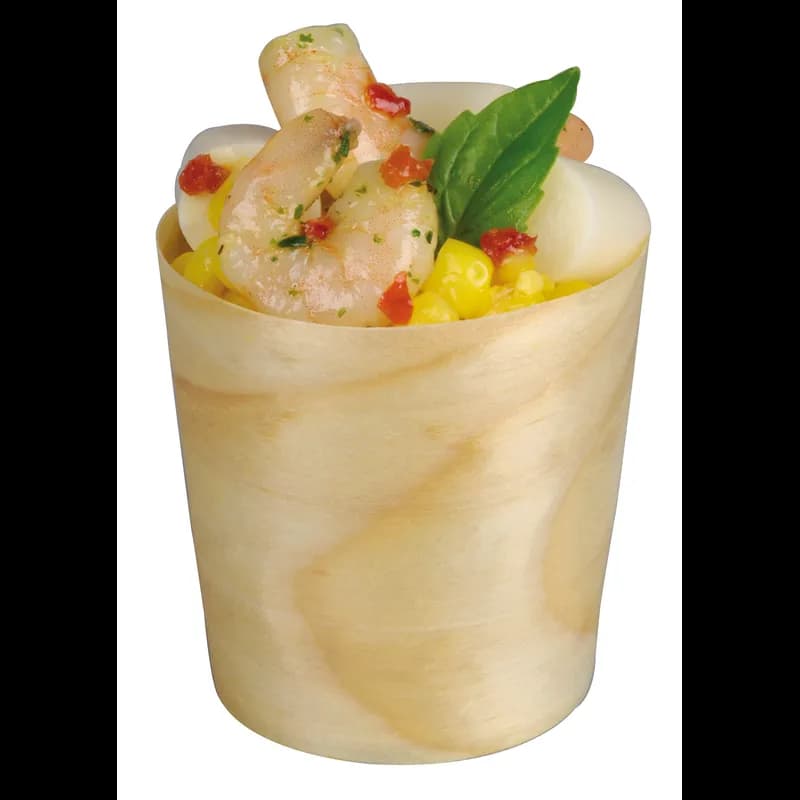 Souffle & Portion Cup 2 OZ Wood Natural Round 50 Count/Pack 5 Packs/Case 250 Count/Case