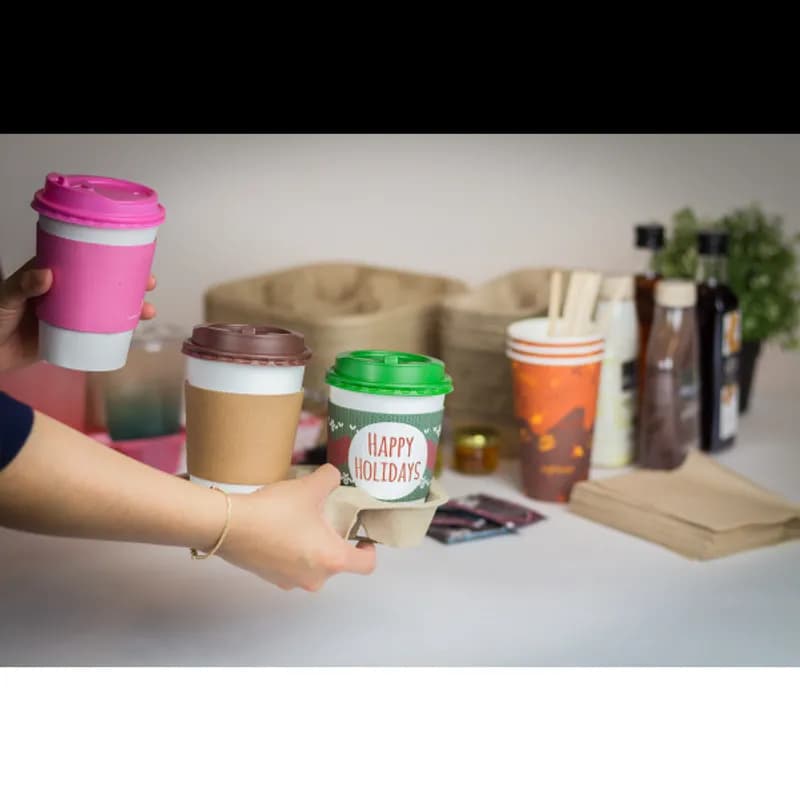 Karat® Cup Carrier 2 Compartment Molded Fiber For 8-24 OZ 600/Case
