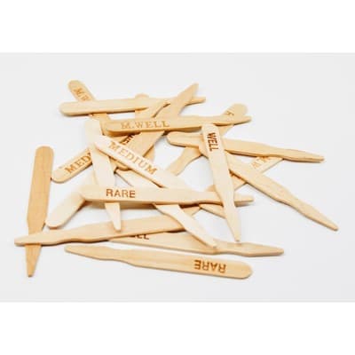Well Done Steak Marker 3.5 IN Wood Natural 500/Pack