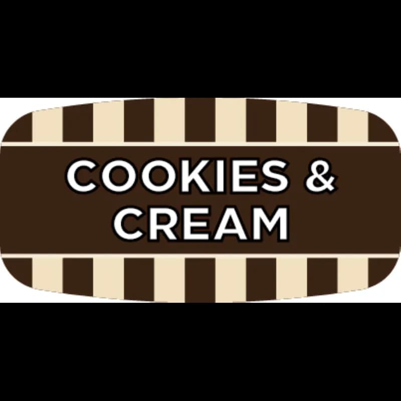 Cookies & Cream Bakery Flavor Label 0.625X1.25 IN 4 Color Process UV 1000 Count/Roll 50 Rolls/Case 50000 Count/Case