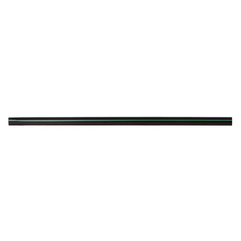 Straw 7.75 IN PLA Black Green Stripe Unwrapped 300/Box
