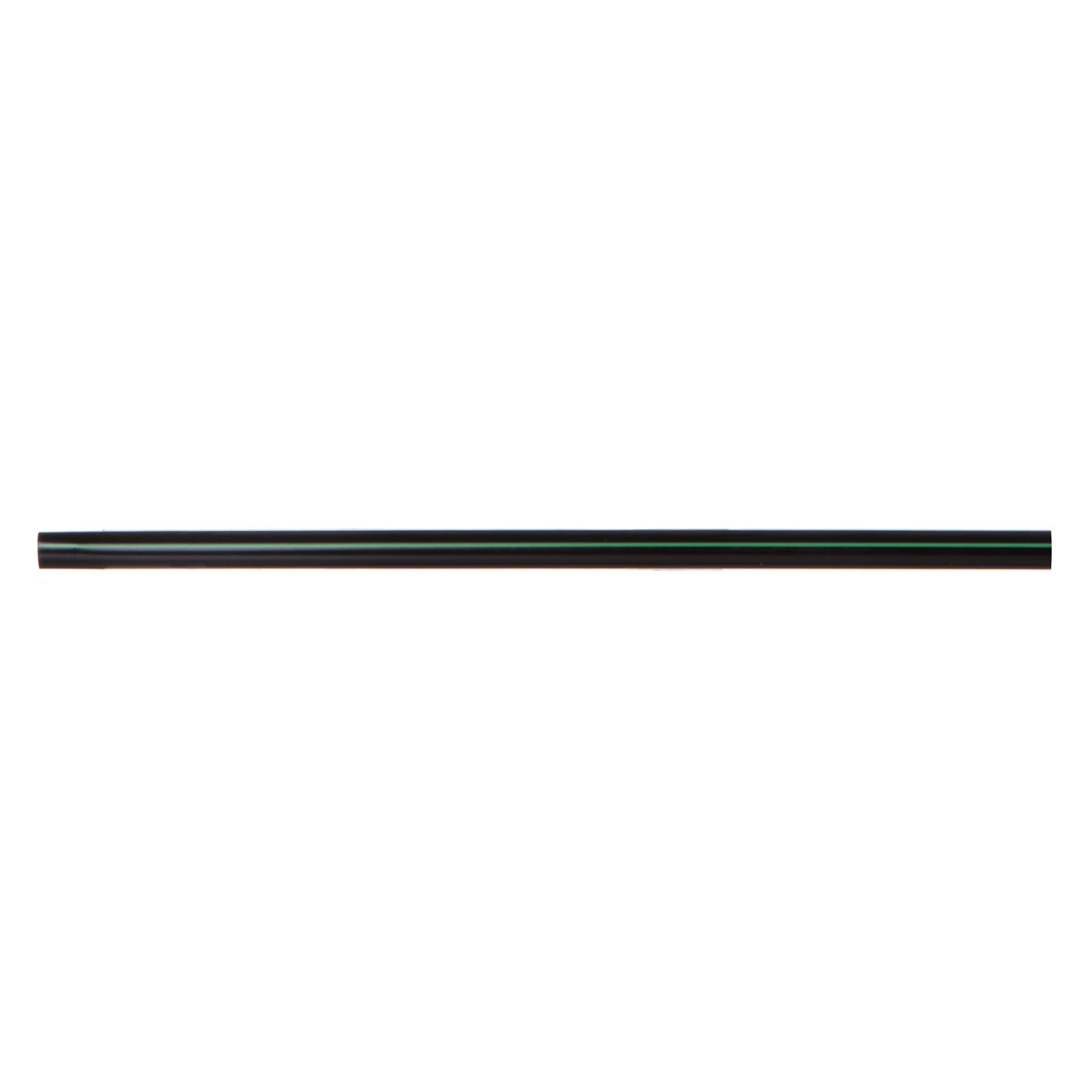 Straw 7.75 IN PLA Black Green Stripe Unwrapped 300/Box