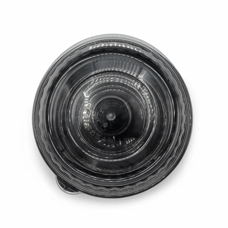Take-Out Container Base & Lid Combo 48 OZ Plastic Black Round 150/Case