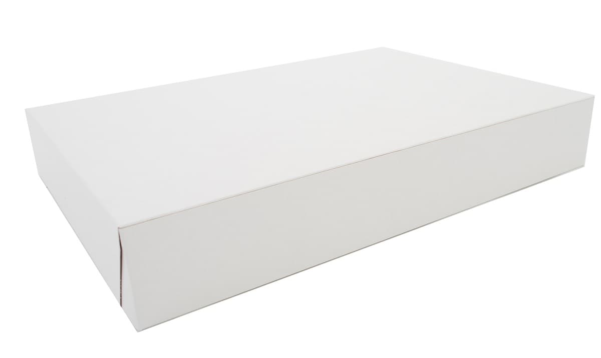 Donut Box 16X11.5X2.5 IN Clay-Coated Kraft Board White Kraft Rectangle Lock Corner 100/Bundle