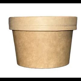 Soup Food Container Base & Lid Combo With Flat Lid 8 OZ Paper Kraft 250/Case