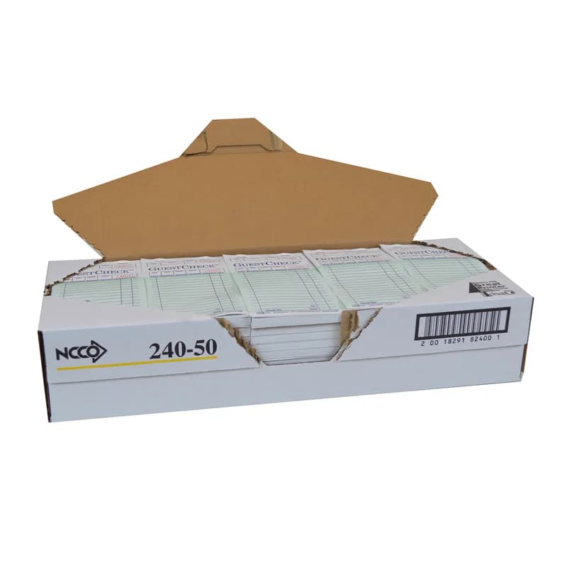 Guest Check 3.5X6.75 IN Paper Green Single 100 Count/Pack 50 Count/Case