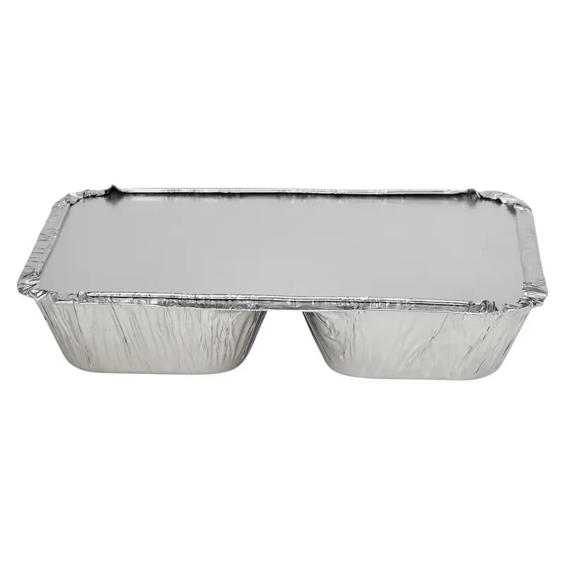 Victoria Bay Take-Out Container Base & Lid Combo With Paper Lid 8X6.5X1 IN 3 Compartment Aluminum Silver 250/Case