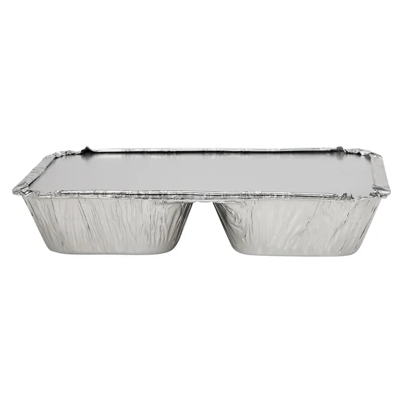 Victoria Bay Take-Out Container Base & Lid Combo With Paper Lid 8X6.5X1 IN 3 Compartment Aluminum Silver 250/Case