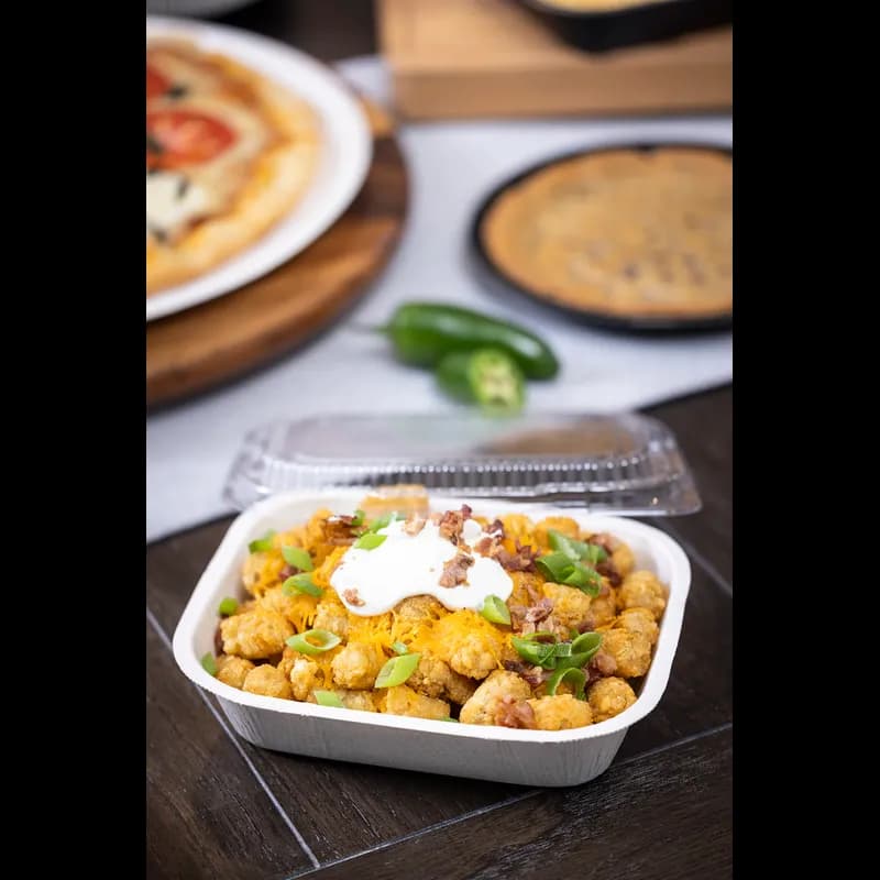 Pressware® Classic Stoneware Take-Out Tray Base 6X7.875X1.75 IN Paperboard White Brown Rectangle 500/Case