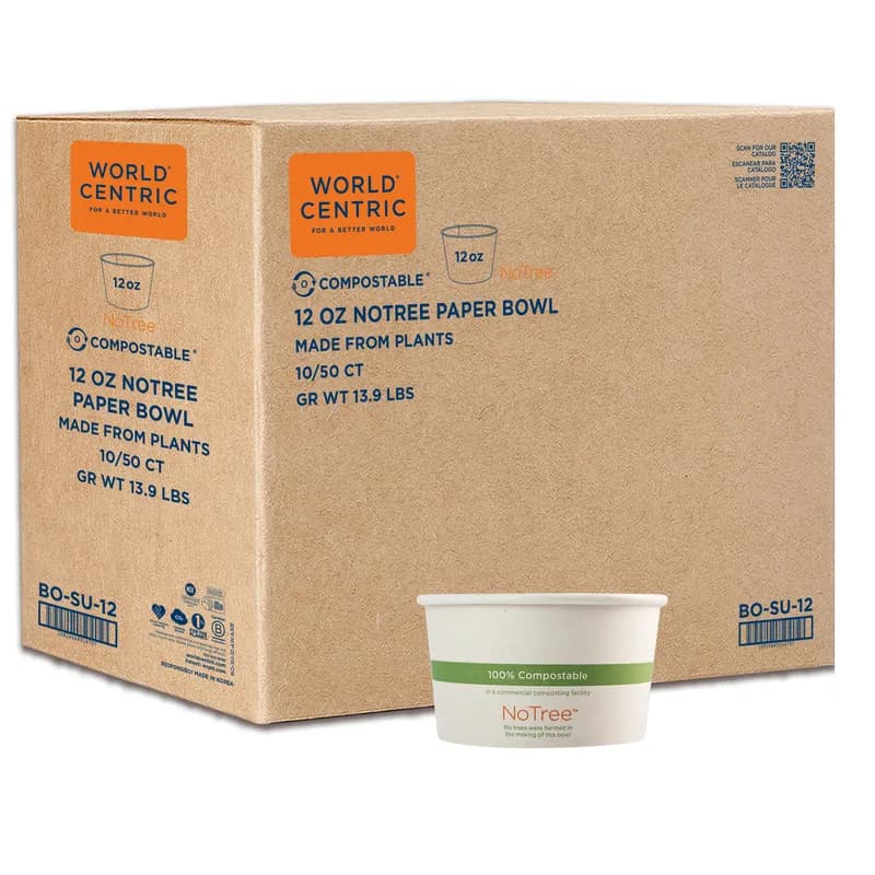 NoTree® Food Container Base 12 OZ Paper 500/Case