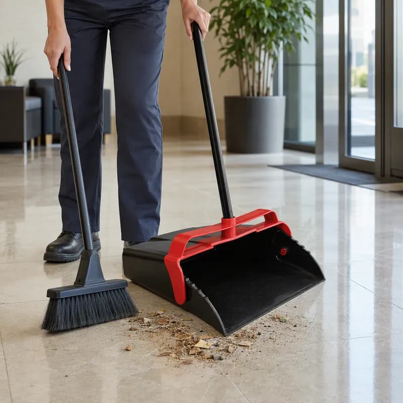 Lobby Dust Pan With Handle Wheels 1/Each