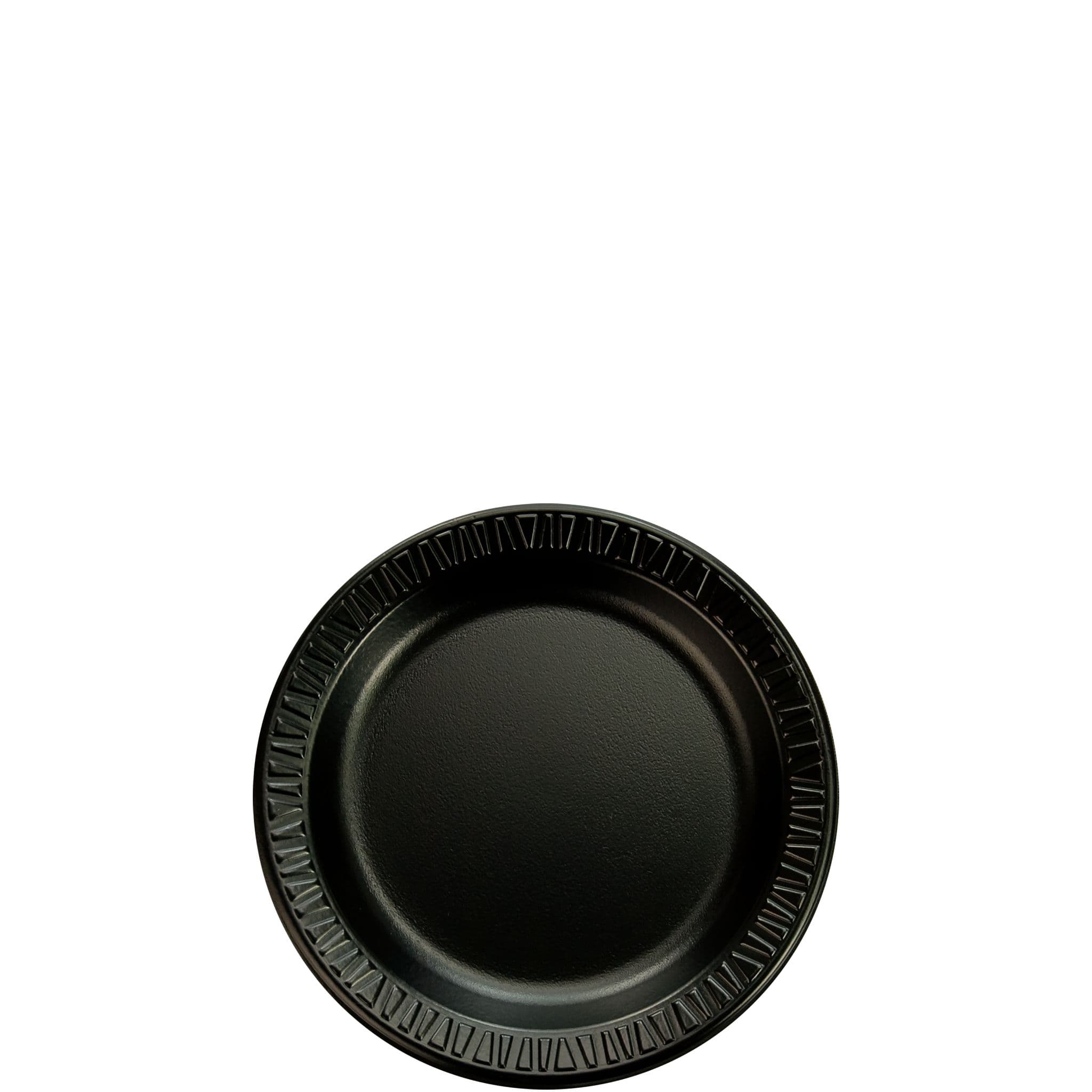 Dart® Quiet Classic® Plate 6 IN XPS Black Round Laminated 125 Count/Pack 8 Packs/Case 1000 Count/Case
