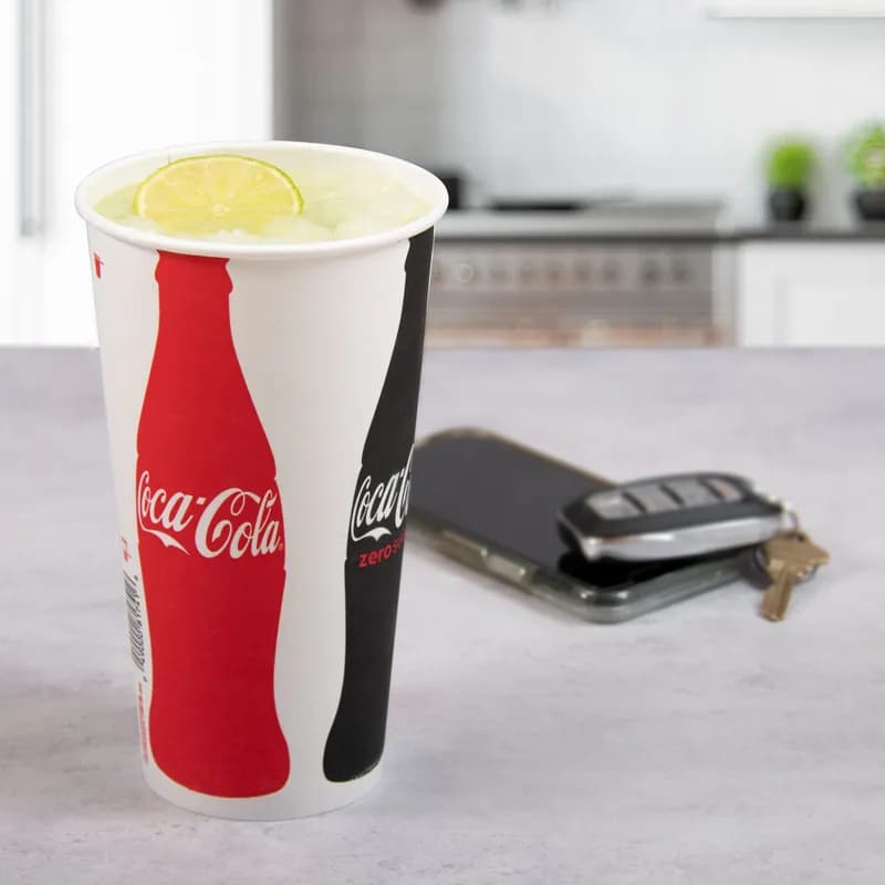Solo® Cold Cup 32 OZ Double Sided Poly Paper (DSP) Multicolor Coca-Cola® Stock Print 40 Count/Pack 12 Packs/Case