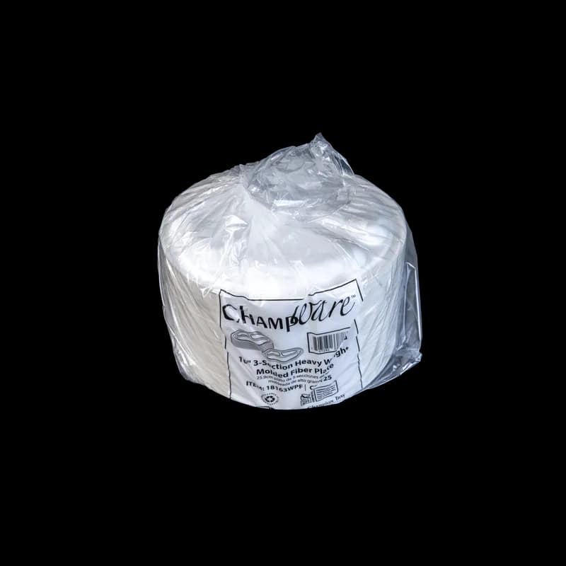Plate 10 IN 3 Compartment Molded Fiber White Heavy Duty 500/Case