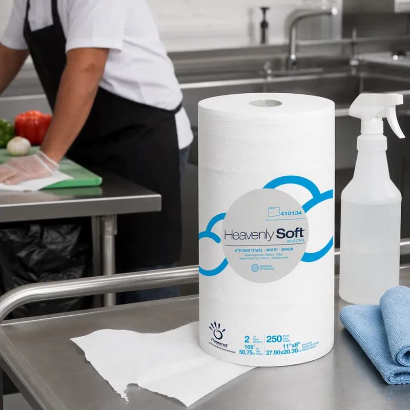 Heavenly Soft Household & Kitchen Roll Paper Towel 2PLY White 250 Sheets/Roll 12 Rolls/Case 3000 Sheets/Case