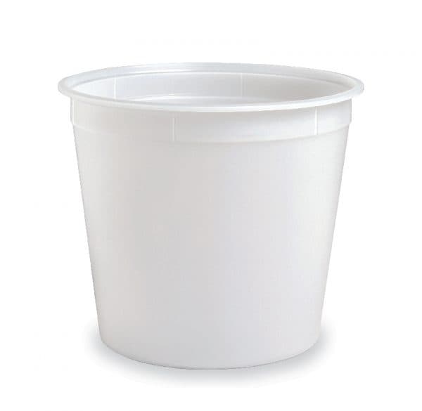Classic Line Bucket & Tub Base 168 OZ HDPE White 100/Case