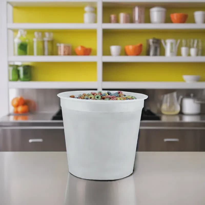 Classic Line Bucket & Tub Base 168 OZ HDPE White 100/Case