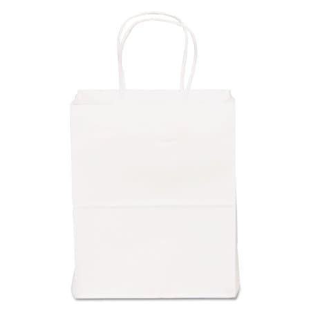 Duro® Shopper Bag 8X4.5X10.25 IN Virgin Paper 60# White Tempo With Handle 250/Bundle
