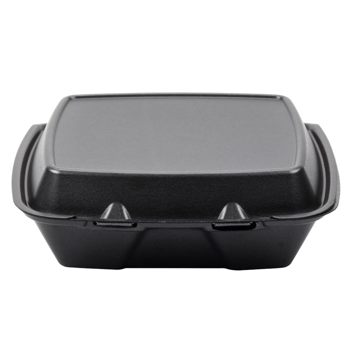 Darnel Naturals® Take-Out Container Hinged With Dome Lid 9X9 IN Polystyrene Foam Black Square 200/Case