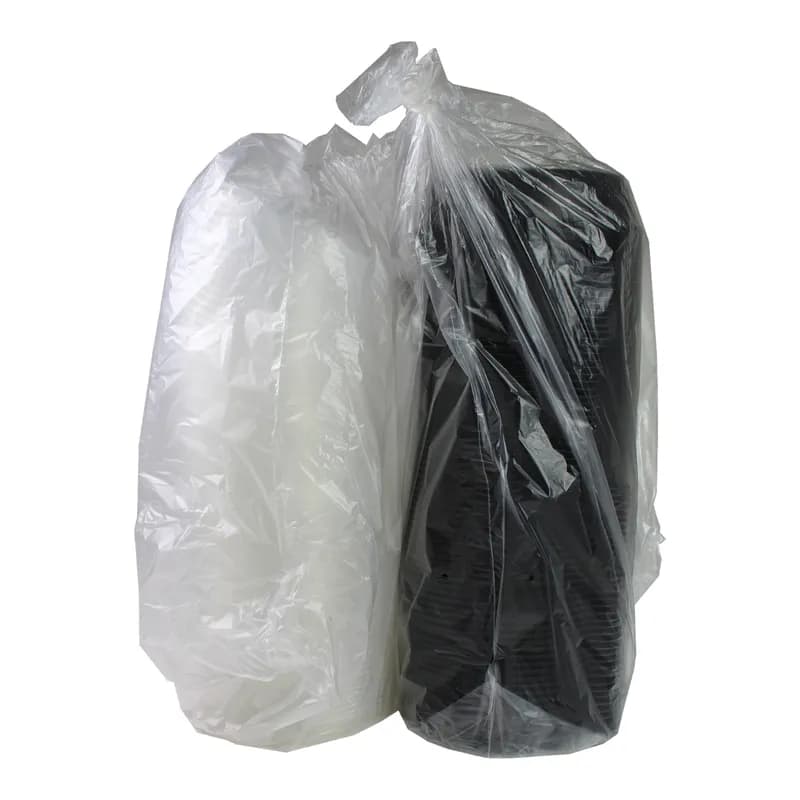 Bowl & Lid Combo 48 OZ PP Black Clear Round 150/Case