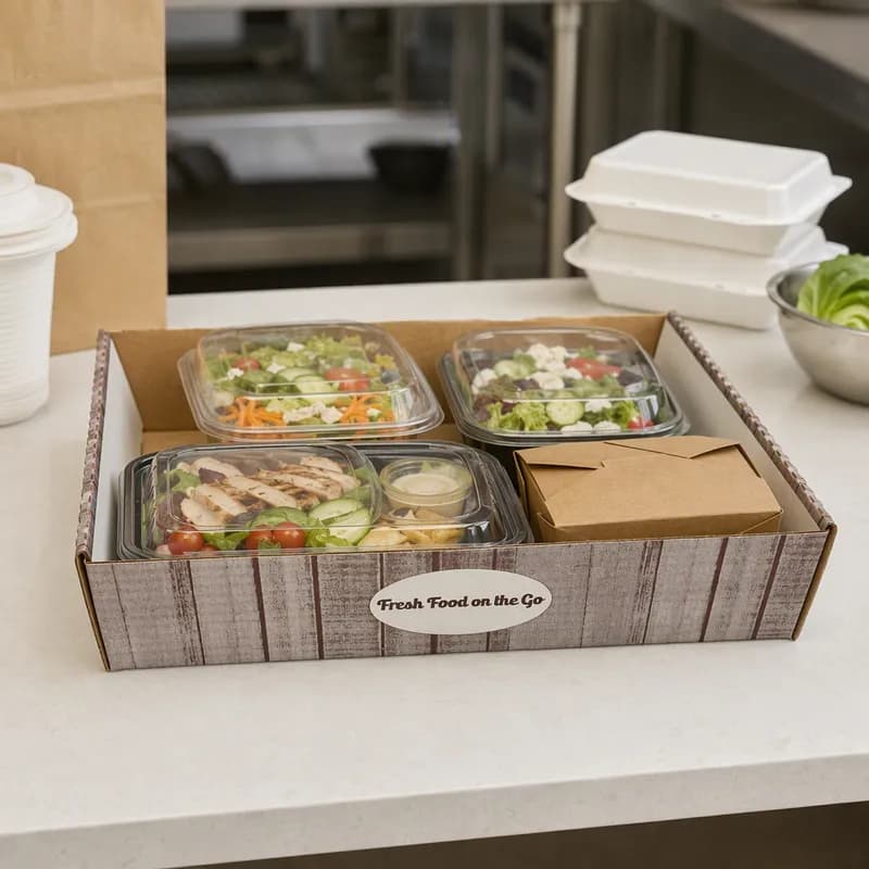 Take-Out Box Carry Tray 15.5X12X3 IN Paper Rectangle 50/Bundle