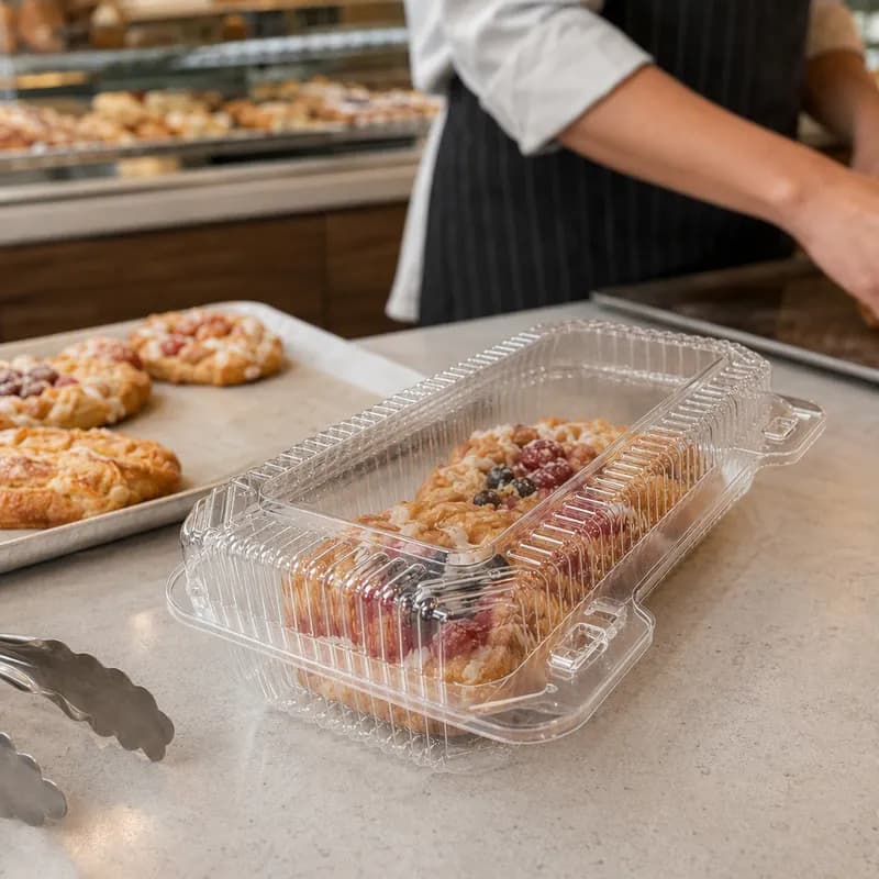 Danish Hinged Container With Dome Lid 14.375X5.375X3.125 IN OPS Clear Rectangle Deep 250/Case
