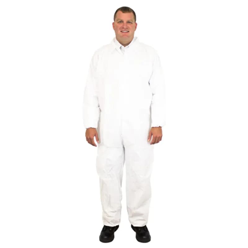 General Purpose Coveralls XXL White Microporous PP With Elastic 25/Case