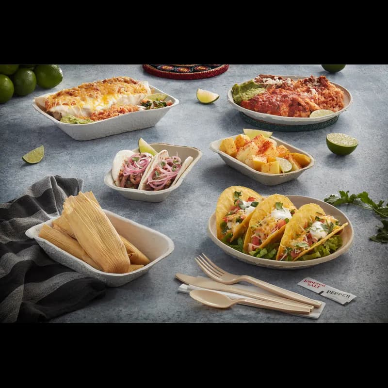 Pulpex® Food Tray 2 LB Molded Fiber Natural Rectangle 460/Case