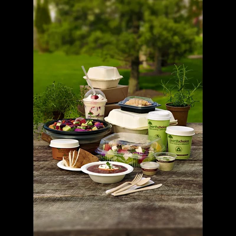 Take-Out Container Hinged With Dome Lid 7.8X7.8X2.8 IN Molded Fiber White Square 150/Case