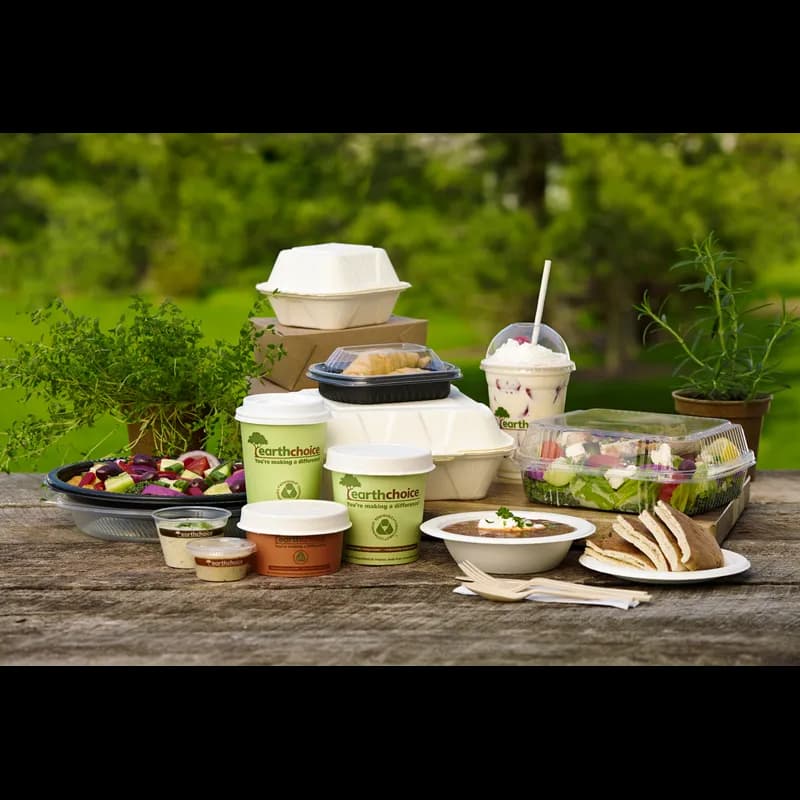 Take-Out Container Hinged With Dome Lid 7.8X7.8X2.8 IN Molded Fiber White Square 150/Case
