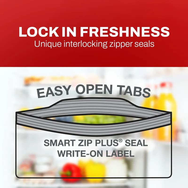 Ziploc® Freezer Bag 10.56X10.75 IN 1 GAL Plastic 1.2MIL With Zip Seal Closure 250/Case