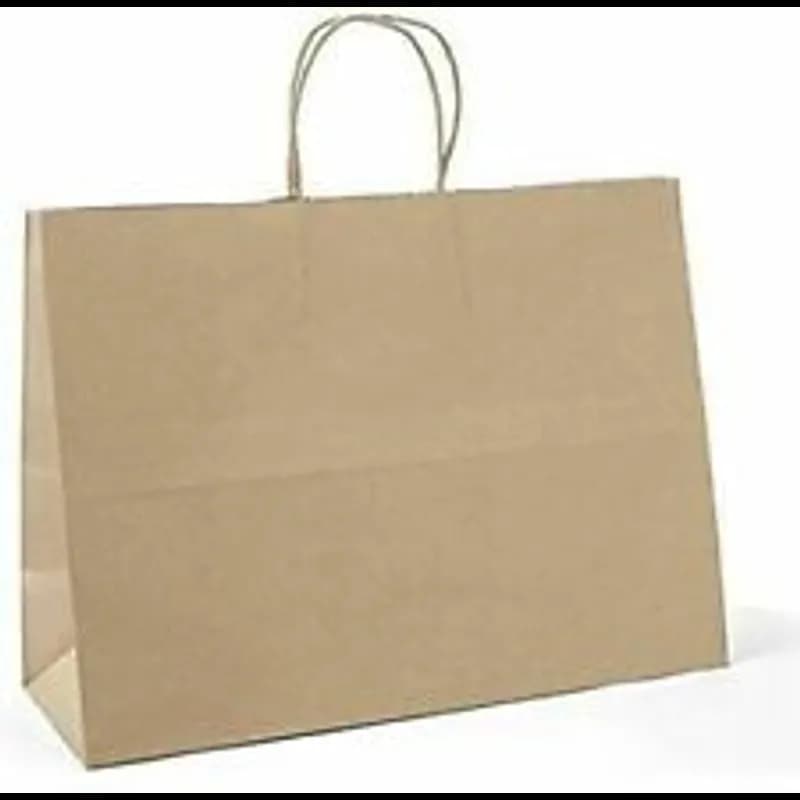 Duro® Shopper Bag 16X6X12 IN Kraft Paper 65# Kraft Tote With Handle 250/Case