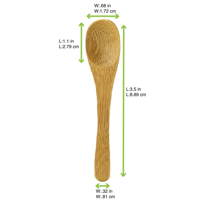 Spoon 3.5 IN Bamboo Natural 50 Count/Pack 10 Packs/Case 500 Count/Case