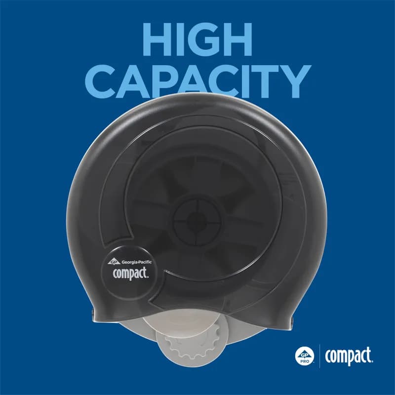 Compact® Toilet Paper Dispenser 5.5X14X13 IN Smoke High Capacity Coreless 4-Roll 1/Each