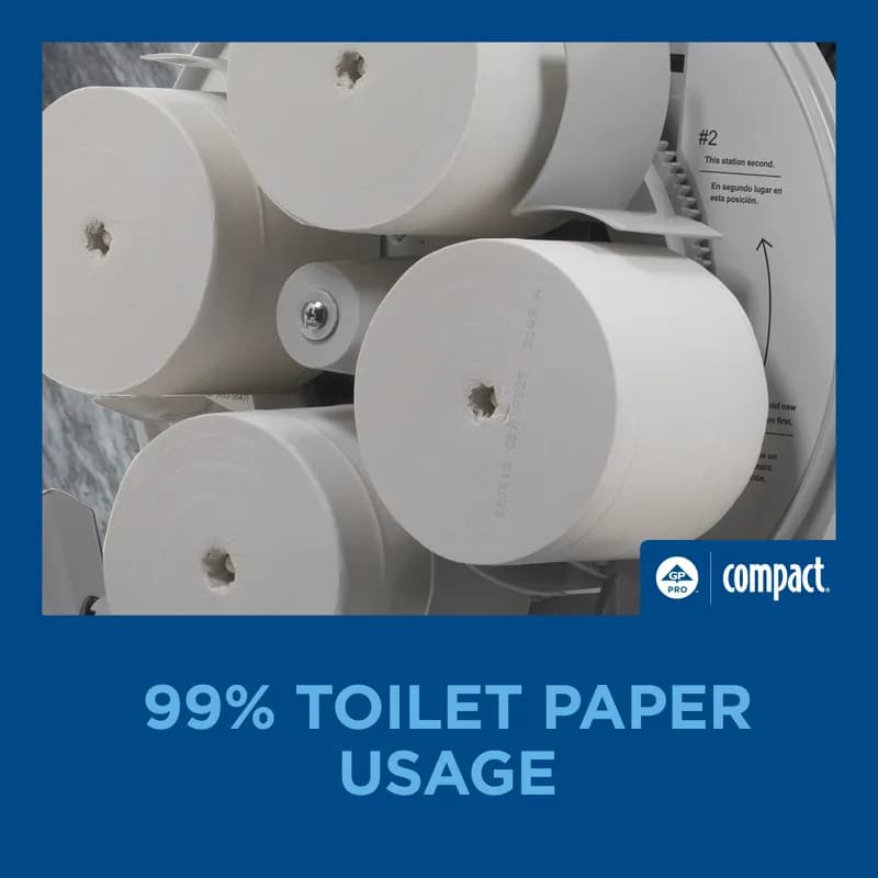 Compact® Toilet Paper Dispenser 5.5X14X13 IN Smoke High Capacity Coreless 4-Roll 1/Each