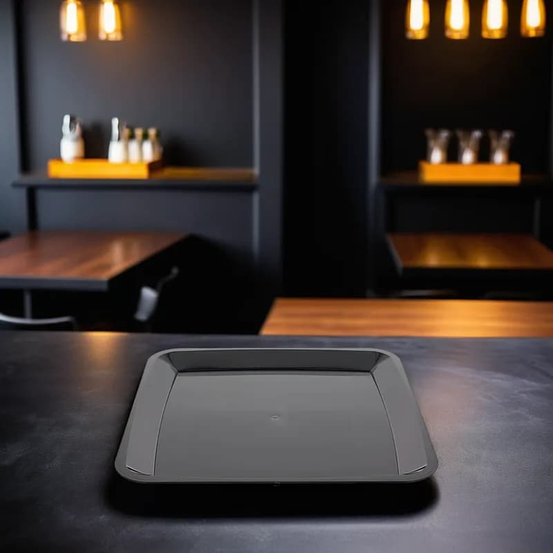 WNA Milan Serving Tray 12X12 IN Plastic Black Square 25/Case