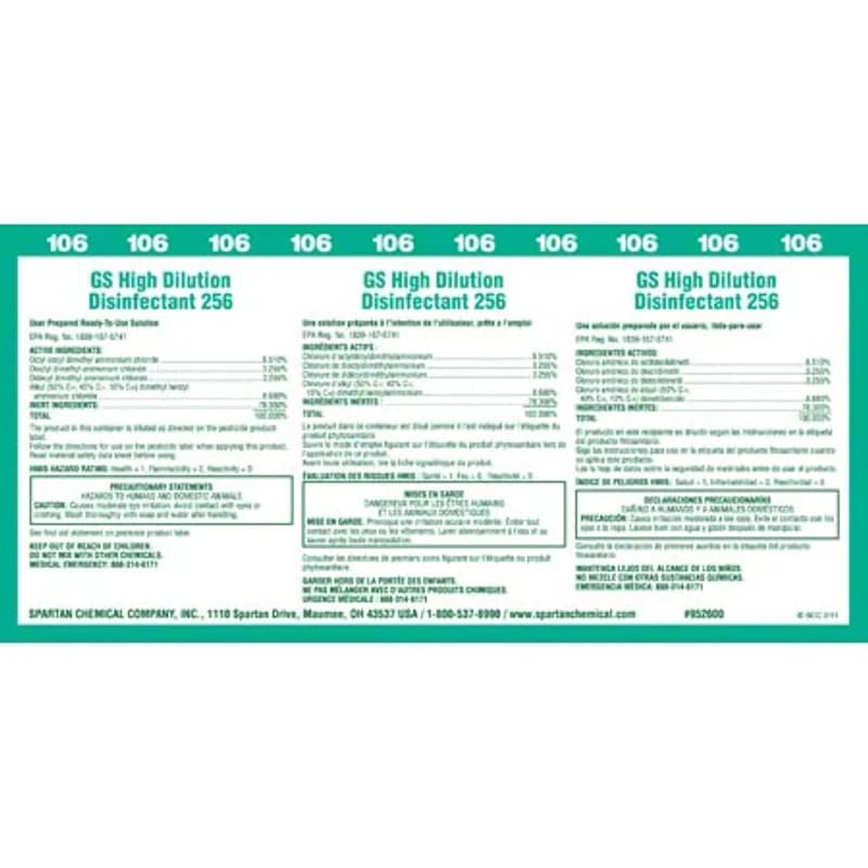 Green Solutions All Purpose Cleaner Ready to Use Solution Product Label Vinyl White 1/Each