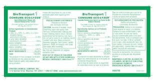 Biotransport Consume Eco-Lyzer Product Label Vinyl White 1/Each