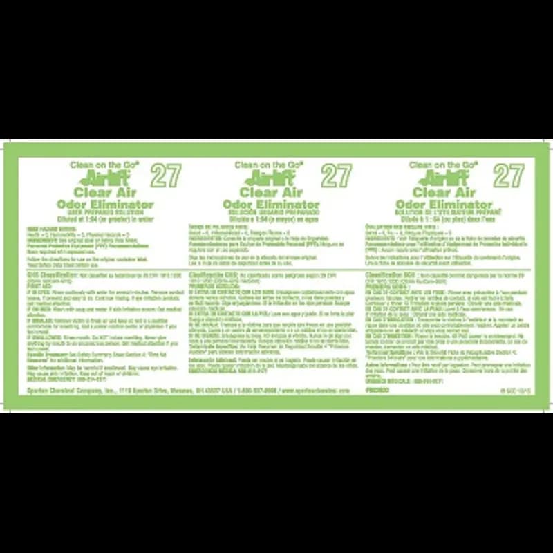 Airlift Clear Air Odor Eliminator Product Label 1/Each
