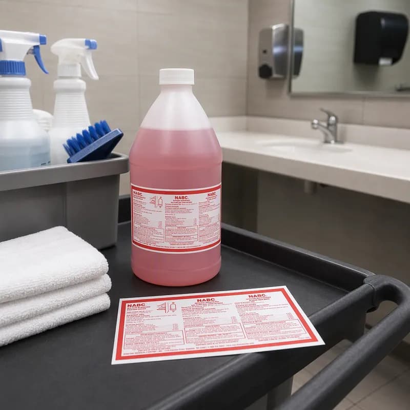 NABC® Non-Acid Disinfectant Bathroom Cleaner Product Label 1/Each