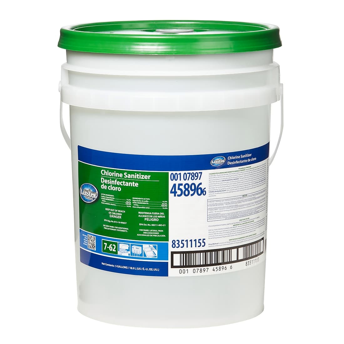 Luster® Professional Sanitizer 5 GAL Food Contact Chlorinated 1/Pail
