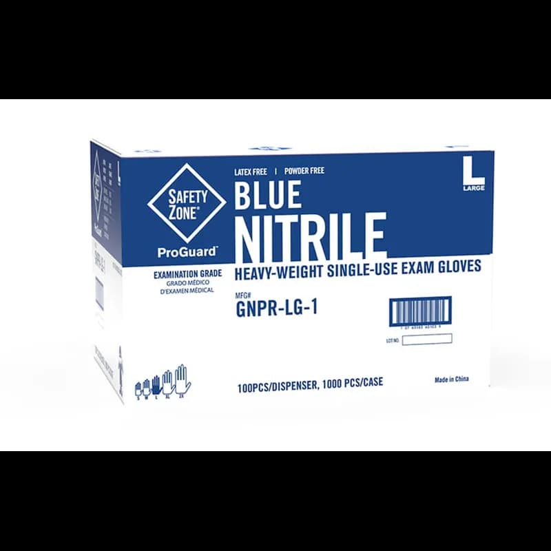 Safety Zone® Non-Medical Gloves XL Blue 6MIL Nitrile Powder-Free 1000/Case