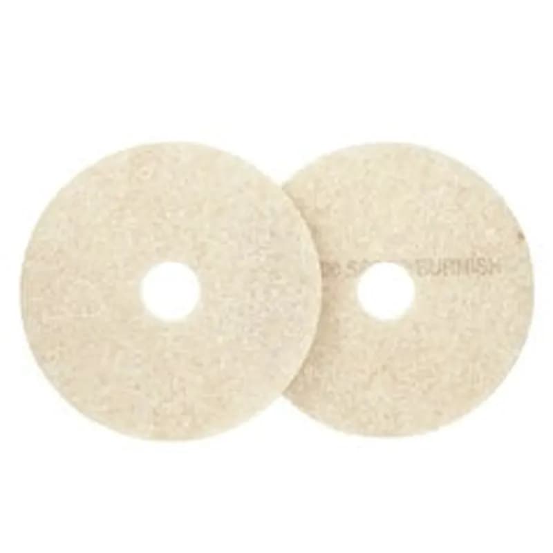3M™ Scotch-Brite™ TopLine 3200 Burnishing Pad 20X1 IN White Non-Woven Polyester Fiber 1200-3000 RPM Center Hole 5/Case