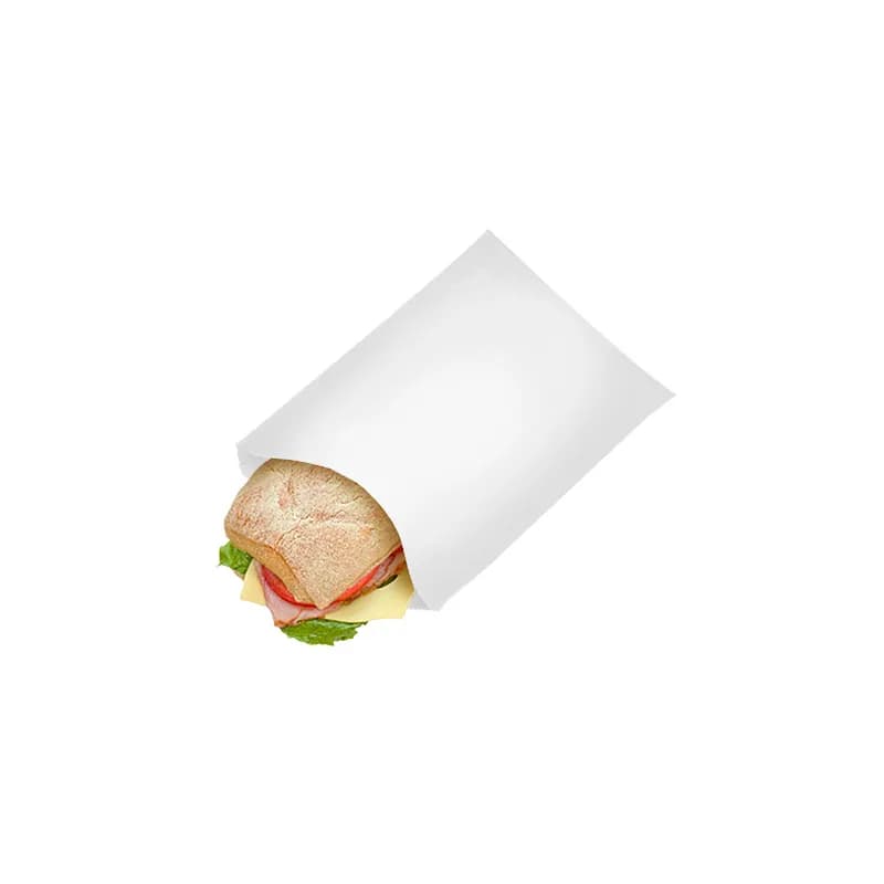 Bagcraft® Sandwich Bag 6.5X1X8 IN Wax Coated Paper White Café Bag Grease Resistant 2000/Case