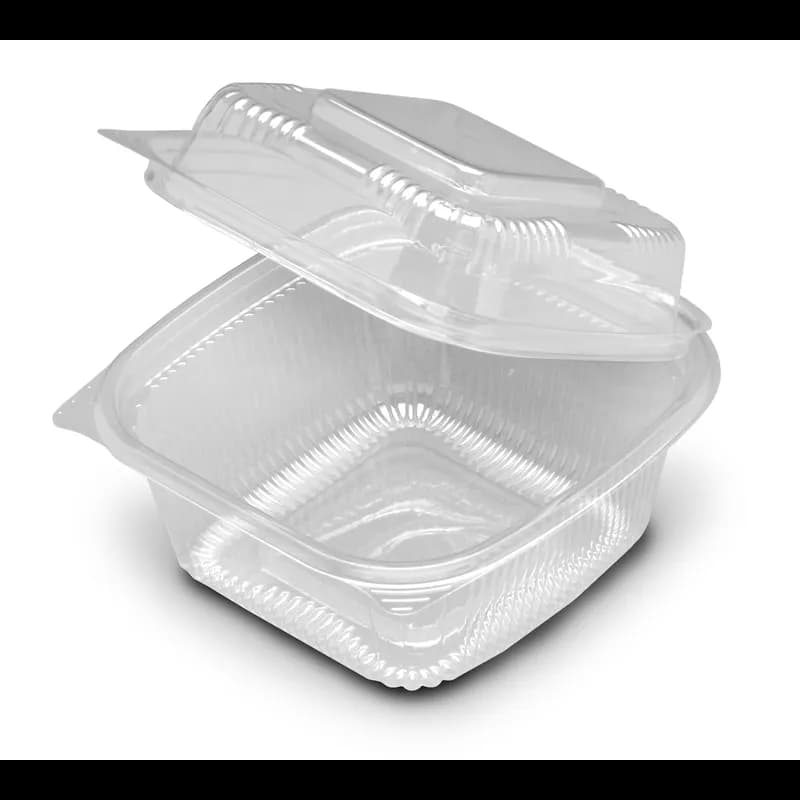 SeeShell® Take-Out Container Hinged With Dome Lid 5X5 IN PS Clear Square 250/Case